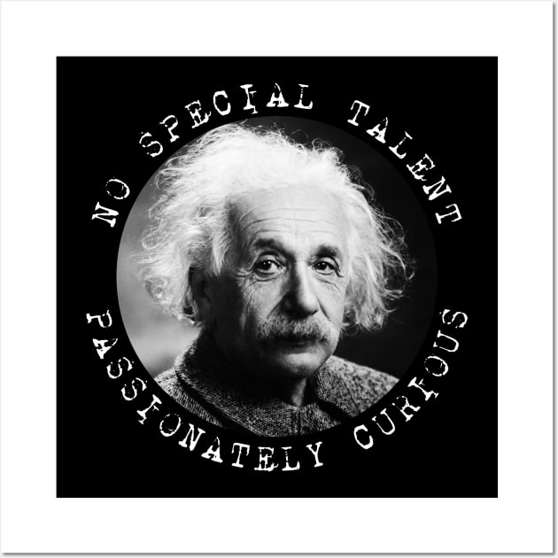 Einstein - No Special Talent - Passionately Curious Wall Art by Barn Shirt USA